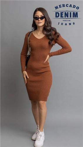 Nina Long Knitwear - Brown / 97135