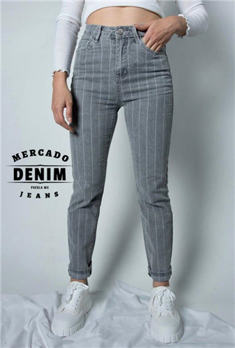 Striped Straight Grey