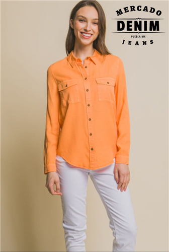 Spring Orange Blouse - 2354TY