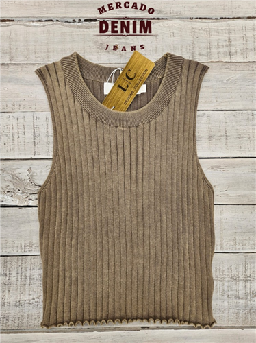 Blusa Punto Suave Olivo / LC-A5191