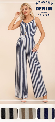 Summer Jumpsuit Blue Stripe / 747Q