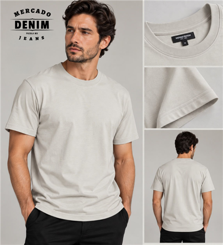 The Denim Match Tee - Sand