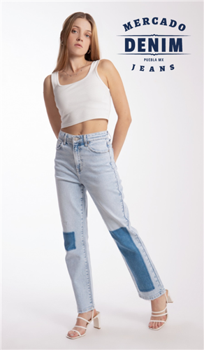 High Rise Bicolor Jeans / Medium - Light BL6625