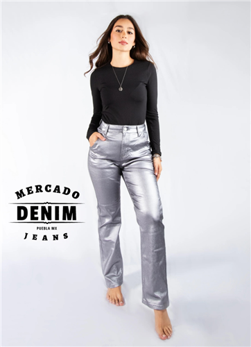 High Rise Grey Steel Straight Jean / DXD0266