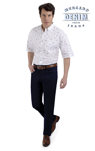 Pantalón gabardina marino stretch 5 bolsas / BAS03