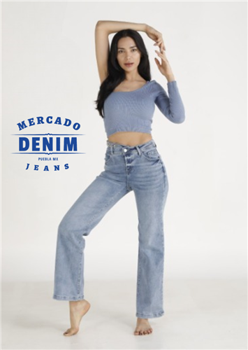 Wide Leg Cintura Alta con Aplicaciones en Pretina / DXD03010