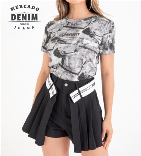 BY003 / Black Denim Blouse