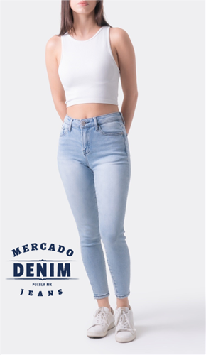 High waisted Skinny Ice Blue / BL6340
