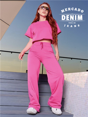 Set Sport Casual color rosa