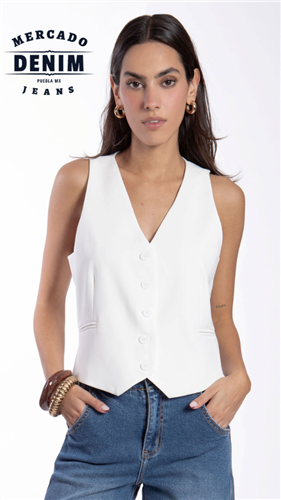 Madison Tailored Vest - White / BB0307